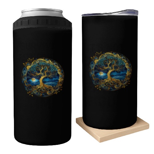 Irish Nordic Celtic Tree of Life Yggdrasil Can Coolers