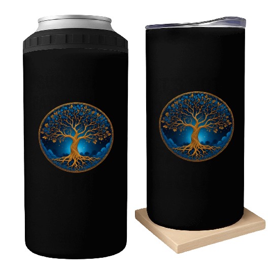 Irish Nordic Celtic Tree of Life Yggdrasil Can Coolers
