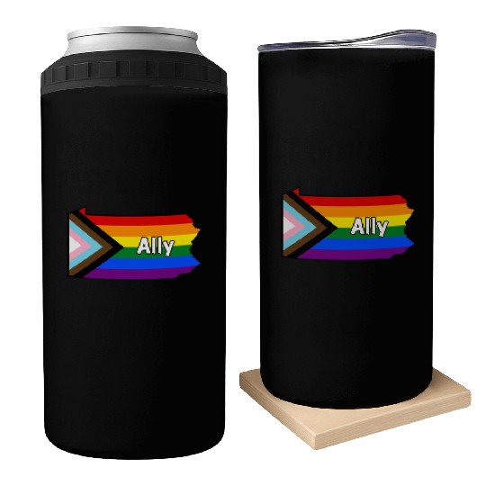 Pennsylvania Pride Ally Progress Flag Can Coolers