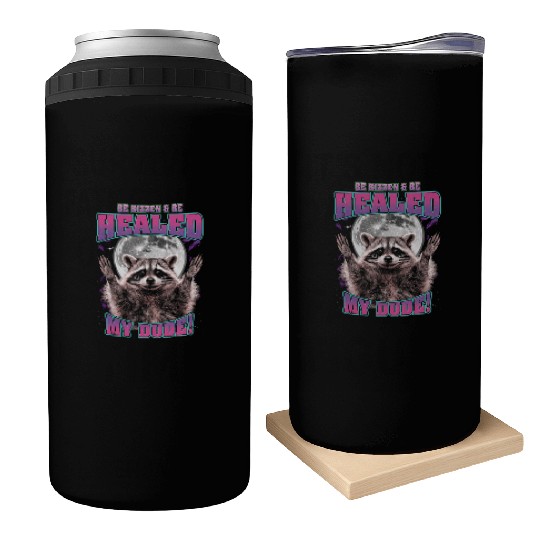 Be Rizzen & Be Healed! Funny Raccoon Bootleg Can Coolers