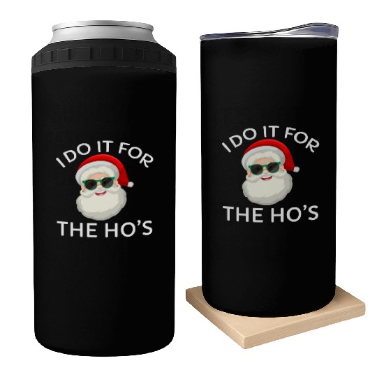 I Do It for The Hos Santa Claus Christmas Party Can Coolers