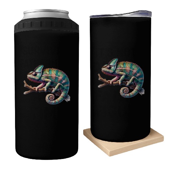 fascinating, lively chameleon motif Can Coolers
