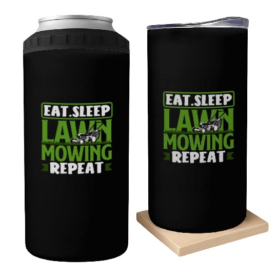 Eating Sleeping Lawn Mowing Landscaper Gardener Can Coolers