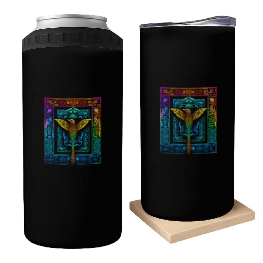 Hummingbird Colorful Mandala Animal Can Coolers