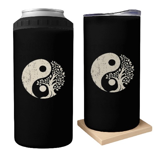 Nature's Balance: Yin Yang Tree of Life Can Coolers