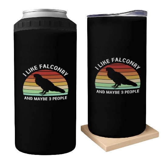 Retro I Like Falconry And Maybe Three People Can Coolers