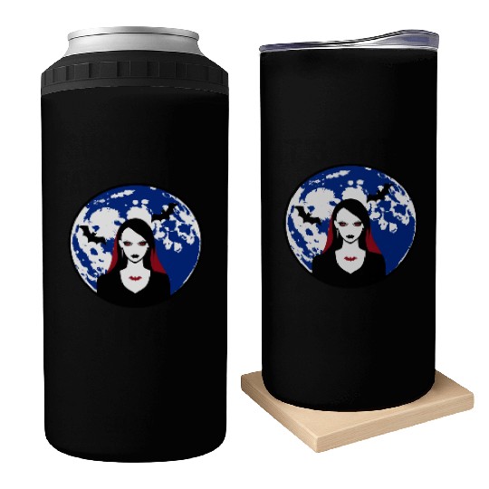 Scary Vampire Lady Halloween Can Coolers girls women