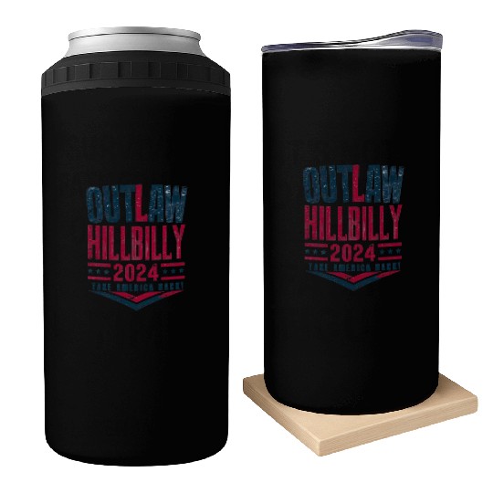 Vintage Elections Outlaw Hillbilly US Flag Can Coolers