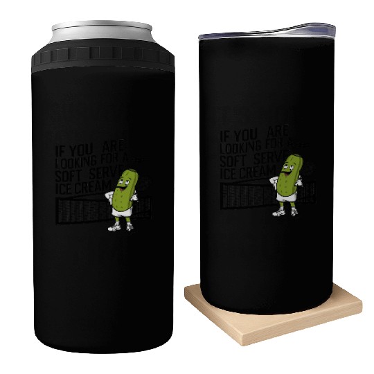pickle character plays tennis Can Coolers