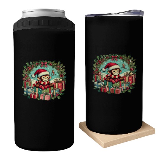 Christmas Monkey Can Coolers