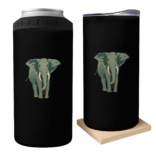 Elephant Face Funny Can Coolers - Funny Animal Face Lover
