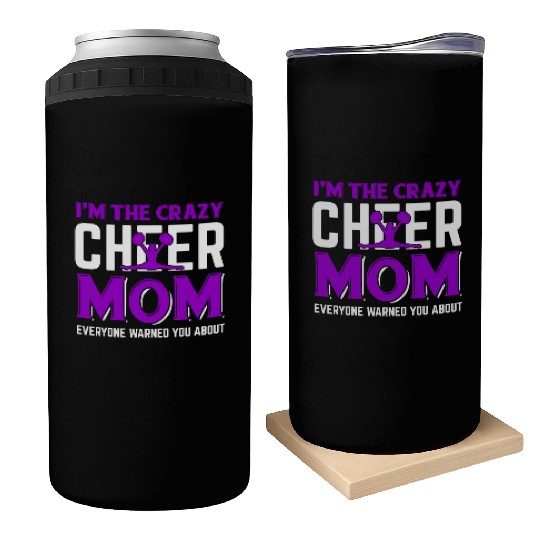 Crazy Cheer Mom Cheerleading Mommy Mother's Day Can Coolers