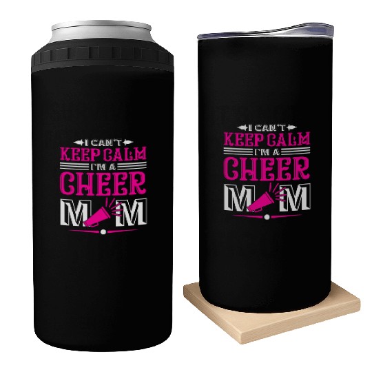 Keep Calm Cheer Mom Cheerleading Mother's Day Can Coolers