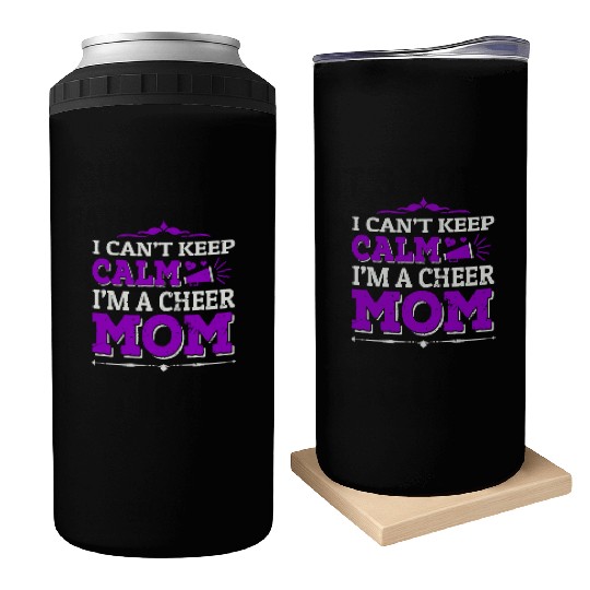 Keep Calm Cheer Mom Cheerleading Mother's Day Can Coolers