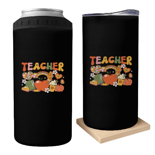 Teacher Fall Autumn Pumpkin Thanksgiving Thankful Can Coolers
