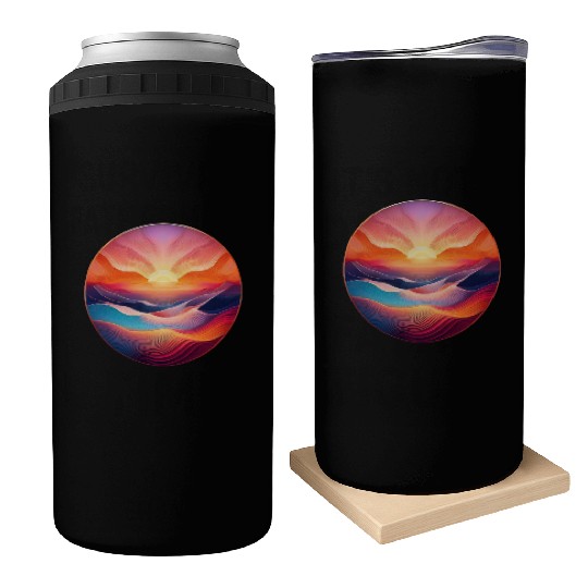 Colorful Sunrise Can Coolers