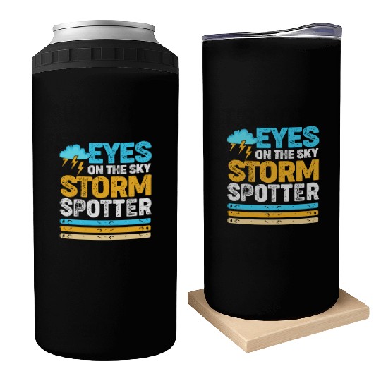 Retro Meteorologist Eyes On The Sky Strom Spotter Can Coolers