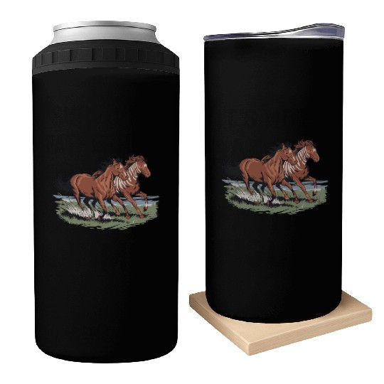 Wild Horses Native American Running Free Can Coolers