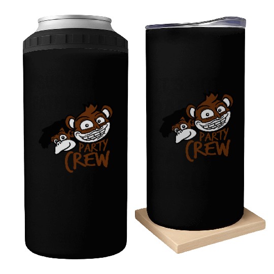 Monkey Chimpanzee Party Animals Crew Team Friends Can Coolers