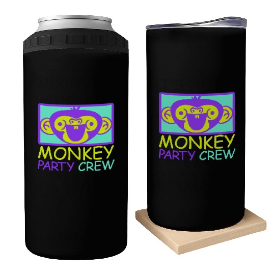 Monkey Chimpanzee Party Animals Crew Team Friends Can Coolers