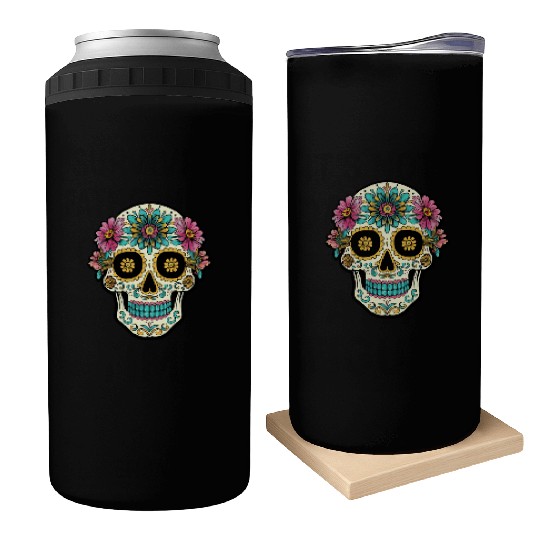 Day of the Dead Sugar Skull, Flippin Sweet Gear Can Coolers