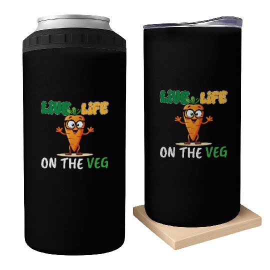 Funny plant based design_ carrot with funny Vegan Can Coolers