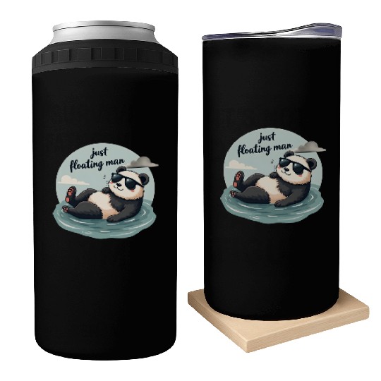 Cute Panda with Sunglasses Can Coolers