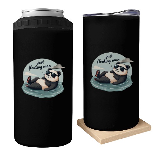 Cute Panda with Sunglasses Can Coolers