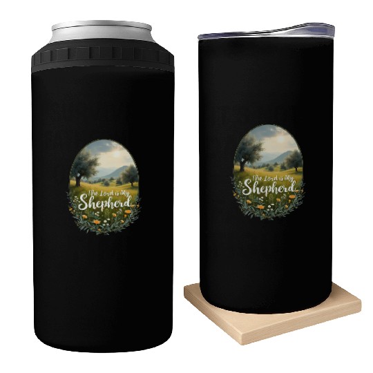 The Lord Is My Shepherd Peaceful Christian Artwork Can Coolers
