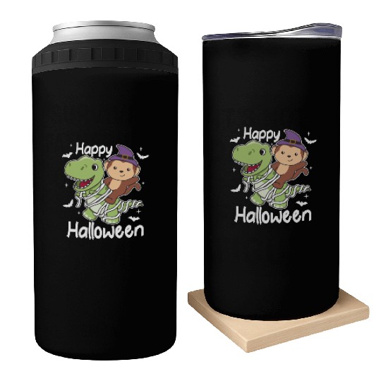 Monkey Happy Halloween T-rex Mummy Costume Can Coolers