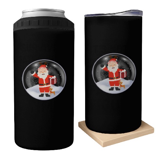 Santa’s Joy: Christmas Snow Globe Can Coolers