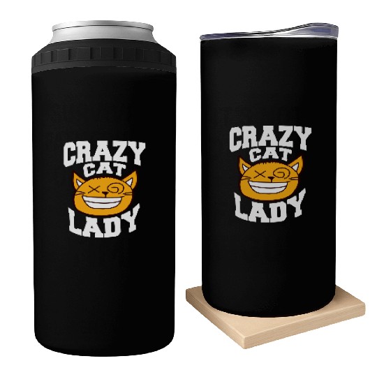 Crazy Cat Lady Text Love Saying Quote Weird Woman Can Coolers