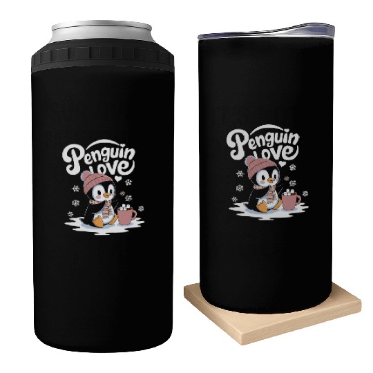Penguin Love Winter Wonderland Cozy Vibes Can Coolers