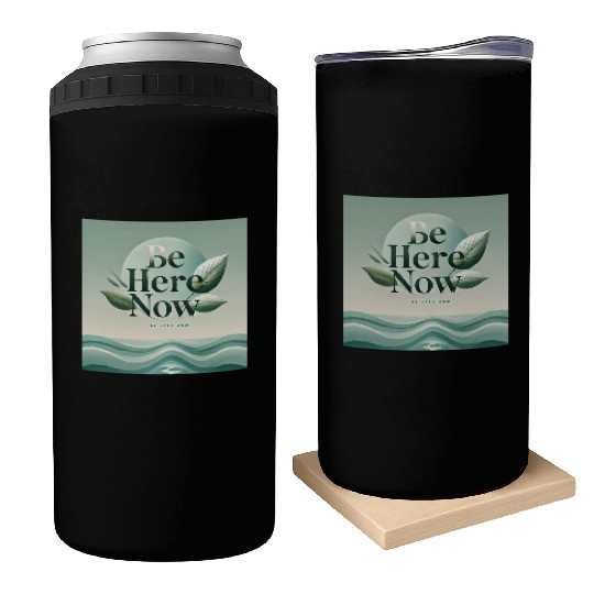 "Be Here Now - Mindful Living" Can Coolers