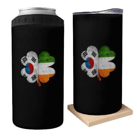 Korean Irish Shamrock South Korea Ireland Flag Can Coolers