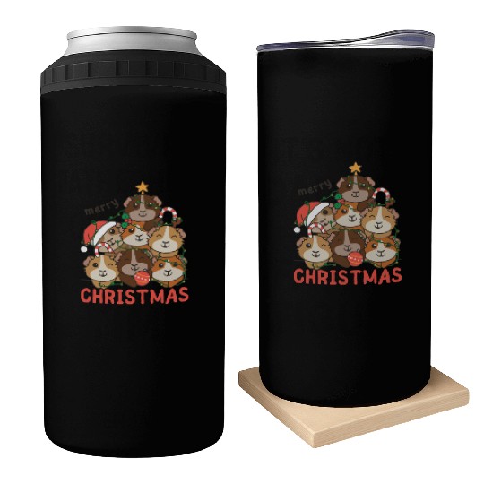 Guinea Pig Christmas Tree Merry Christmas Can Coolers