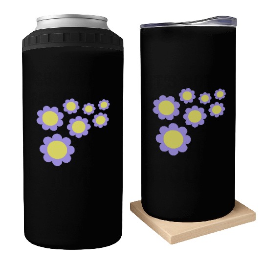 Many Pretty Daisy Flowers Decorative Nature Design Can Coolers