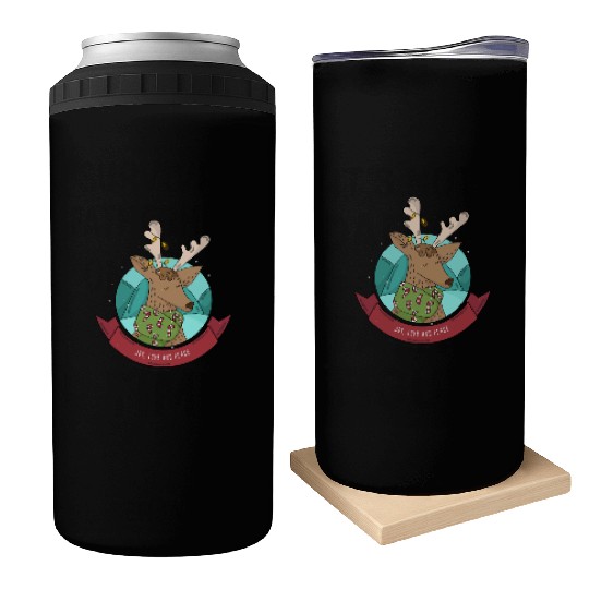 Cozy Reindeer Christmas Cheer Can Coolers