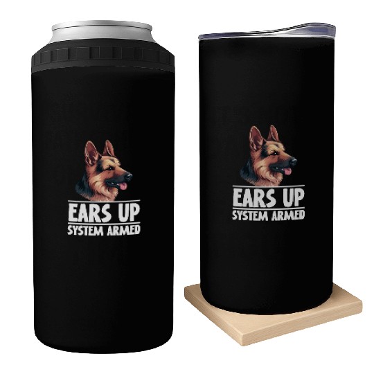 Ears Up System Armed German Shepherd Dog Can Coolers