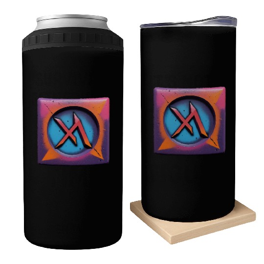 Bold Neon Graffiti Symbol Can Coolers
