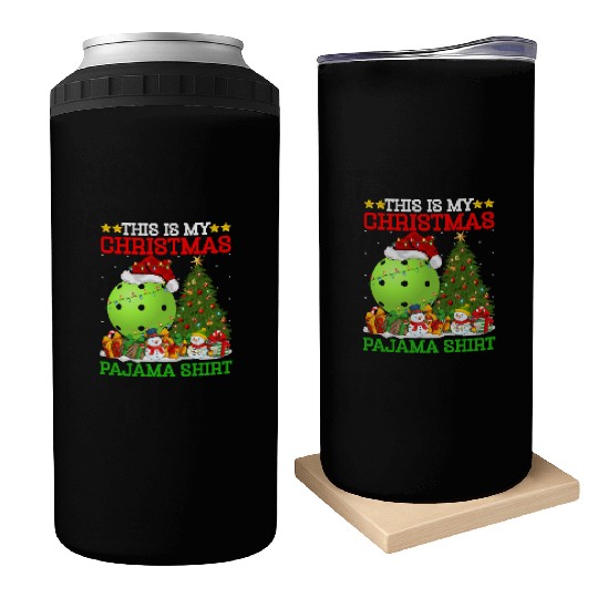 Pickleball Christmas Tree Lights Can Coolers