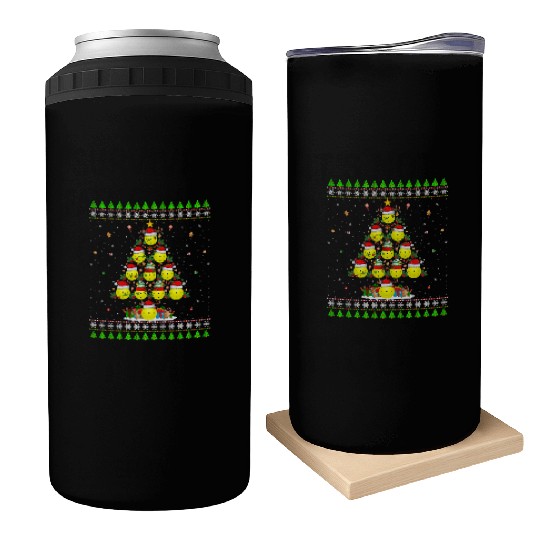Pickleball Christmas Tree Can Coolers