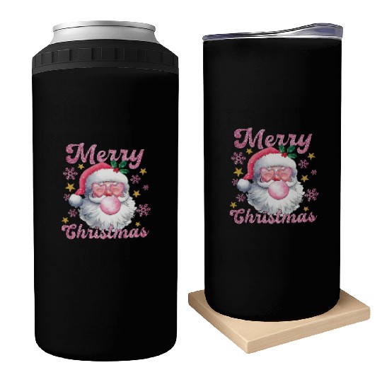 Merry Christmas, Christmas Vingtage, Preppy Santa Can Coolers