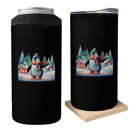 Christmas Merry Christmas For Gift Penguin Snowman Can Coolers