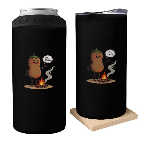 Chestnuts Roasting Christmas Cartoon Can Coolers