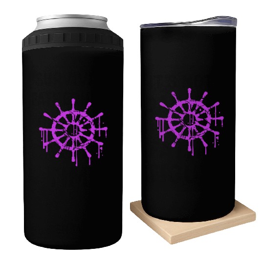 Ship Steering Wheel Sailing Graffiti Spray Drops Can Coolers