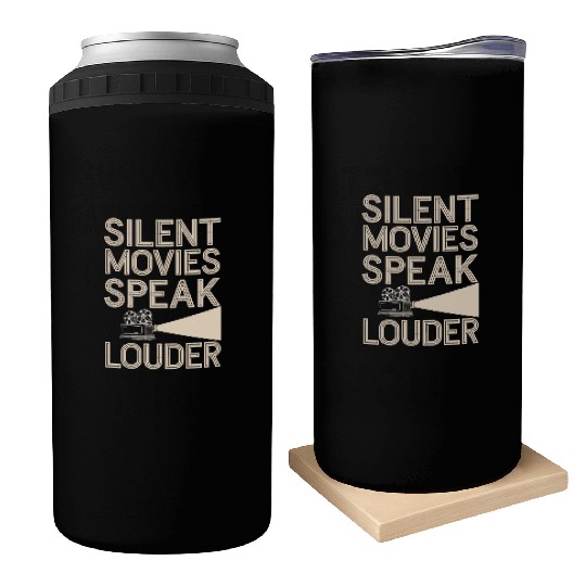 Silent Movie Fan Vintage Cinema Classic Film Lover Can Coolers