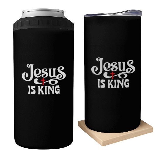 Jesus Is King Love Jesus Christian Christmas Can Coolers