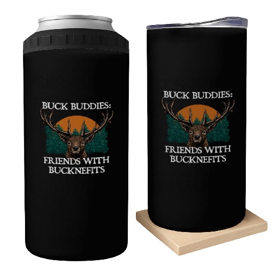 BUCK Buddies Deer Hunting Elk Hunter Friends Hobby Can Coolers