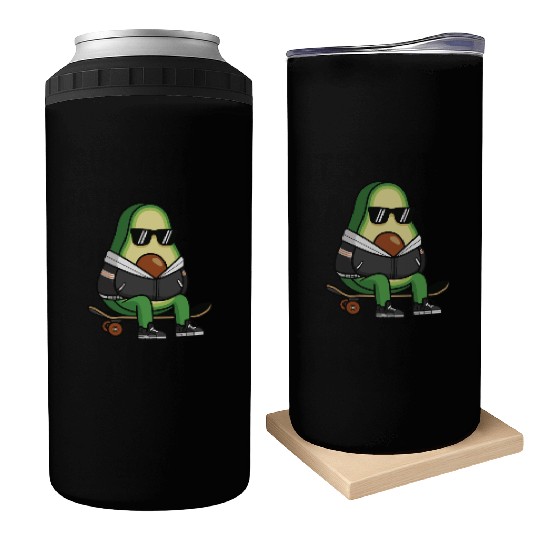 Skater Avocado Skateboard Streetwear Can Coolers